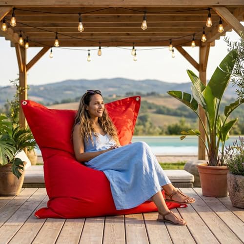 Pouf Extérieur Rouge BiG52 Iron RAW Pouf Extérieur Rouge BiG52 Iron RAW