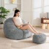 Pouf Poire Géant MAXYOYO avec Repose-Pieds