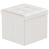 Pouf Rangement Pliable en Cuir Blanc Pouf Rangement Pliable en Cuir Blanc