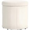 Pouf Rangement Velours Côtelé 32 L