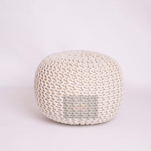 Pouf rond en tricot 100% coton Pouf rond en tricot 100% coton