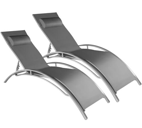 Set de 2 Chaises Longues de Jardin Set de 2 Chaises Longues de Jardin