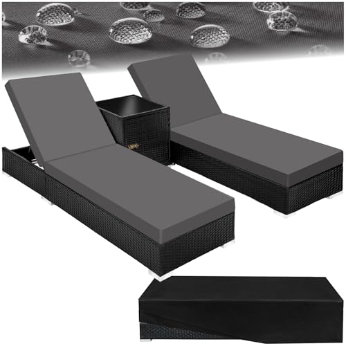 Set de 2 Chaises Longues et Table Jardin Set de 2 Chaises Longues et Table Jardin