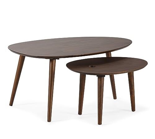 Set de 2 Tables Basses Eclipse en Noyer Set de 2 Tables Basses Eclipse en Noyer