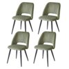Set de 4 Chaises Modernes En Velours Set de 4 Chaises Modernes En Velours