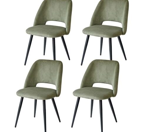 Set de 4 Chaises Modernes En Velours Set de 4 Chaises Modernes En Velours