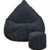 Slevobox Pouf Poire XXL avec Repose-Pieds