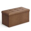 SONGMICS Banc Pouf Pliable Marron Café