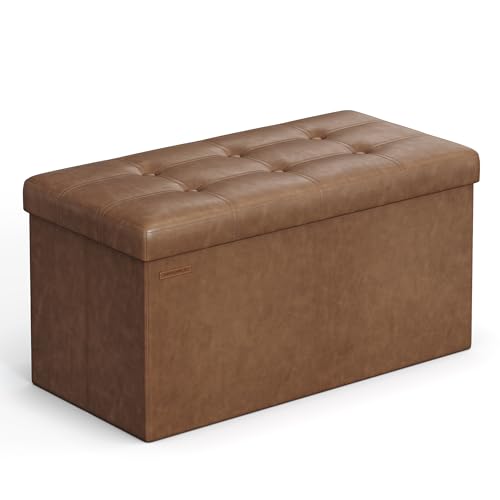 SONGMICS Banc Pouf Pliable Marron Café SONGMICS Banc Pouf Pliable Marron Café