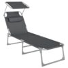 SONGMICS Chaise Longue Pliable avec Pare-soleil SONGMICS Chaise Longue Pliable avec Pare-soleil