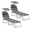 SONGMICS Lot de 2 Chaises Longues Pliantes SONGMICS Lot de 2 Chaises Longues Pliantes