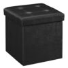 SONGMICS Tabouret Pouf Coffre Pliable Noir SONGMICS Tabouret Pouf Coffre Pliable Noir