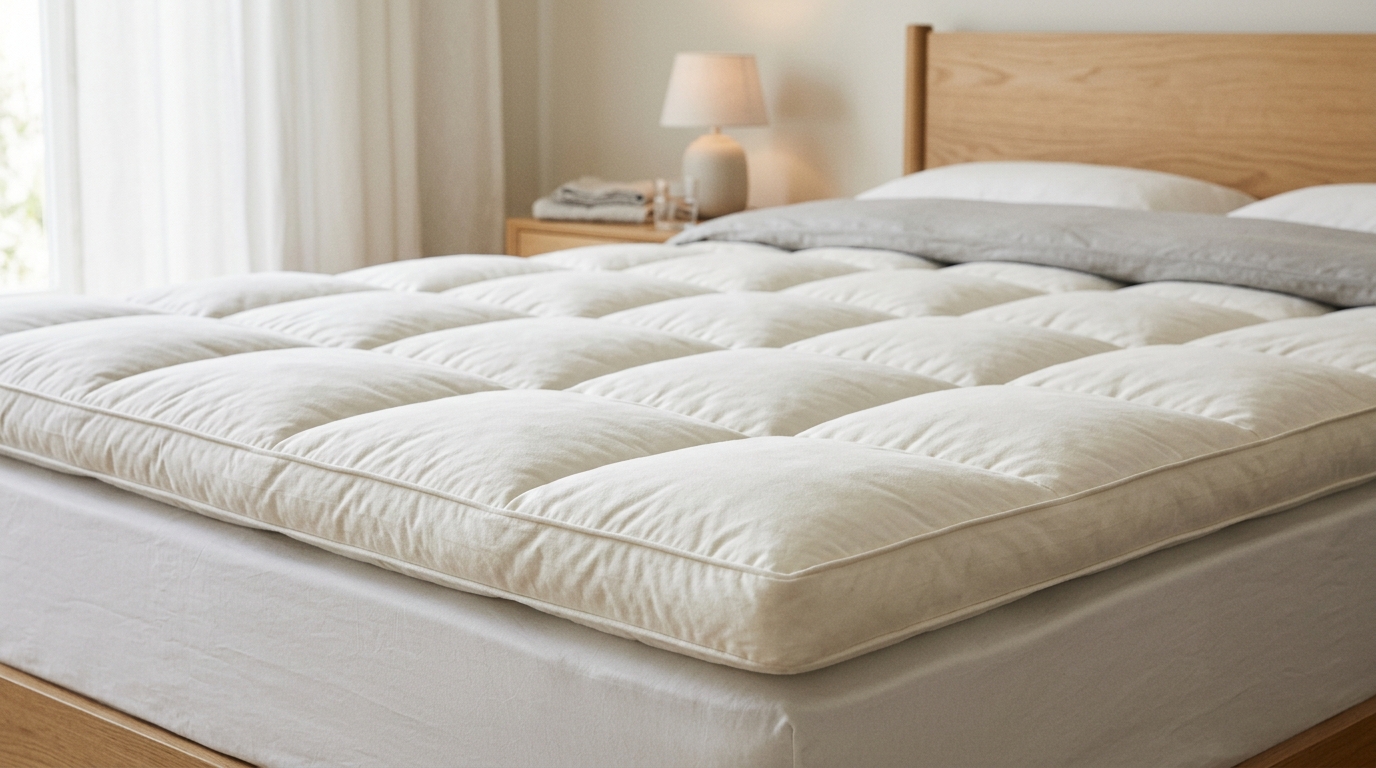 Surmatelas doux en fibre synthétique et laine