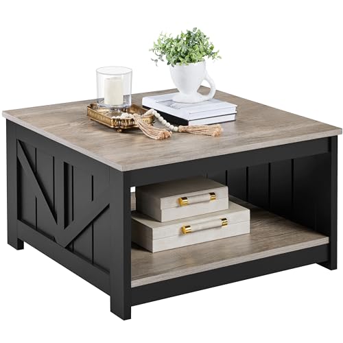 Table Basse Carrée avec Rangement Élégant Table Basse Carrée avec Rangement Élégant