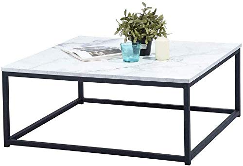Table Basse Carrée Effet Marbré