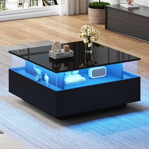 Table Basse Carrée LED Moderne Table Basse Carrée LED Moderne