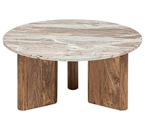 Table Basse Coppa en Marbre et Manguier Table Basse Coppa en Marbre et Manguier