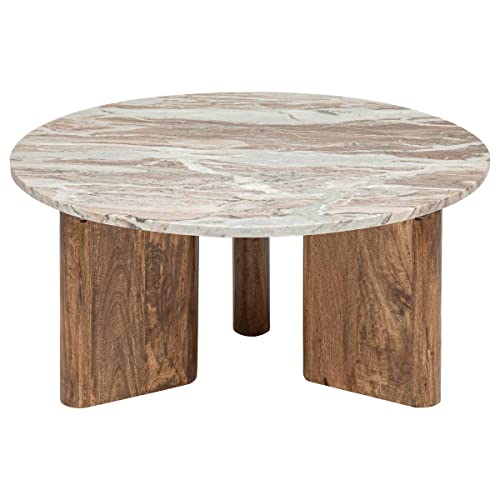 Table Basse Coppa en Marbre et Manguier