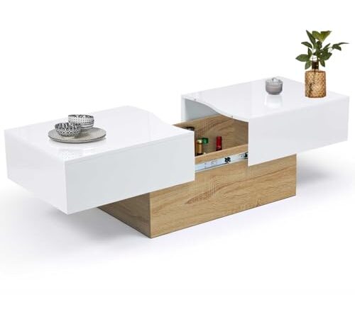 Table Basse Coulissante Marta en Bois Table Basse Coulissante Marta en Bois
