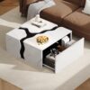 Table Basse Cubique Design Marbre 70x70 cm Table Basse Cubique Design Marbre 70x70 cm