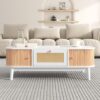 Table Basse en Rotin avec Tiroir