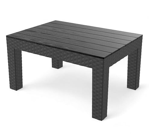 Table basse en rotin noir élégante Table basse en rotin noir élégante