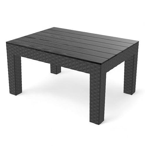 Table basse en rotin noir élégante Table basse en rotin noir élégante