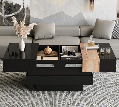 Table basse extensible avec rangement caché