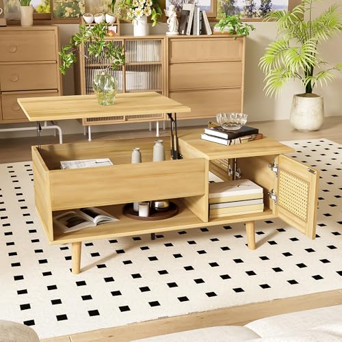 Table Basse Élégante avec Plateau Relevable Table Basse Élégante avec Plateau Relevable