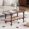Table Basse Élégante en Bois et Rotin Table Basse Élégante en Bois et Rotin