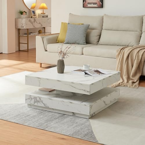 Table Basse Moderne avec Plateau Pivotant Table Basse Moderne avec Plateau Pivotant
