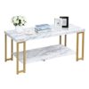 Table Basse Moderne en Marbre 2 Niveaux Table Basse Moderne en Marbre 2 Niveaux