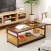 Table basse moderne en verre et bois Table basse moderne en verre et bois
