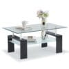 Table basse moderne en verre et MDF noir Table basse moderne en verre et MDF noir