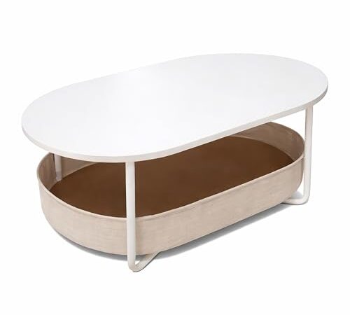 Table Basse Ovale avec Rangement Compagnon Table Basse Ovale avec Rangement Compagnon