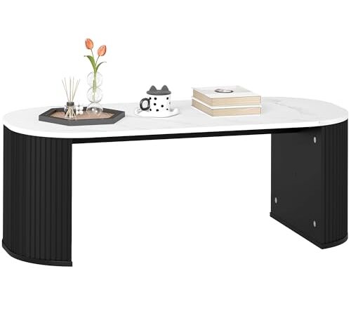 Table Basse Ovale Effet Marbre Noir Table Basse Ovale Effet Marbre Noir