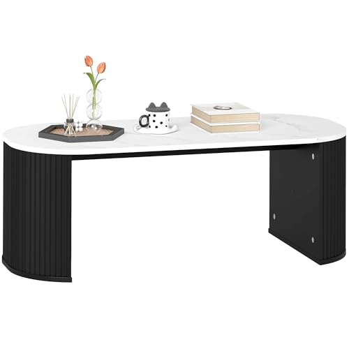 Table Basse Ovale Effet Marbre Noir Table Basse Ovale Effet Marbre Noir