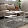 Table Basse Rectangulaire en Acier Blanc Table Basse Rectangulaire en Acier Blanc