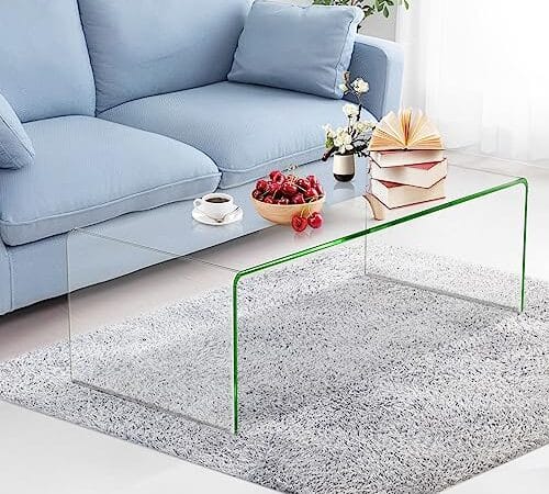 Table Basse Rectangulaire en Verre Transparent Table Basse Rectangulaire en Verre Transparent
