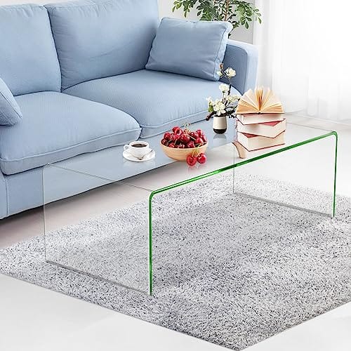 Table Basse Rectangulaire en Verre Transparent Table Basse Rectangulaire en Verre Transparent