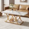Table Basse Rectangulaire Moderne à 2 Niveaux