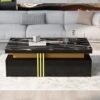 Table Basse Rectangulaire Moderne en Imitation Marbre Table Basse Rectangulaire Moderne en Imitation Marbre