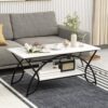 Table Basse Réglable en Marbre Faux Table Basse Réglable en Marbre Faux