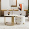 Table Basse Ronde 2 en 1 en Marbre Table Basse Ronde 2 en 1 en Marbre