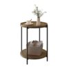 Table Basse Ronde avec Étagères Amovibles Table Basse Ronde avec Étagères Amovibles