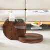 Table Basse Ronde en Bois et Verre