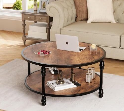 Table Basse Ronde en Bois Massif