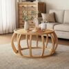 Table Basse Ronde en Bois Massif 80 cm Table Basse Ronde en Bois Massif 80 cm