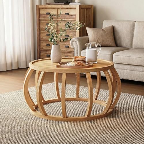 Table Basse Ronde en Bois Massif 80 cm Table Basse Ronde en Bois Massif 80 cm