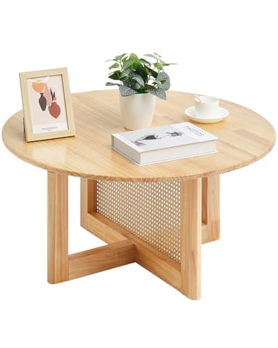Table Basse Ronde en Rotin 85 cm